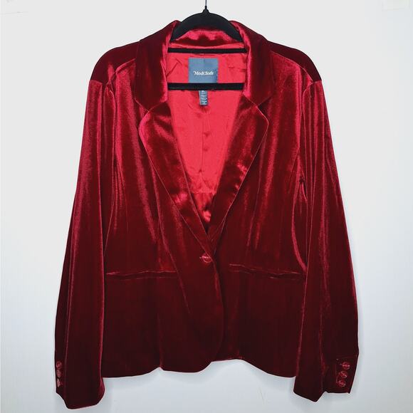 Modcloth Velvet Blazer Jacket XL Wine Whimsygoth Fairy Vampire Academia Goth - Picture 12 of 12